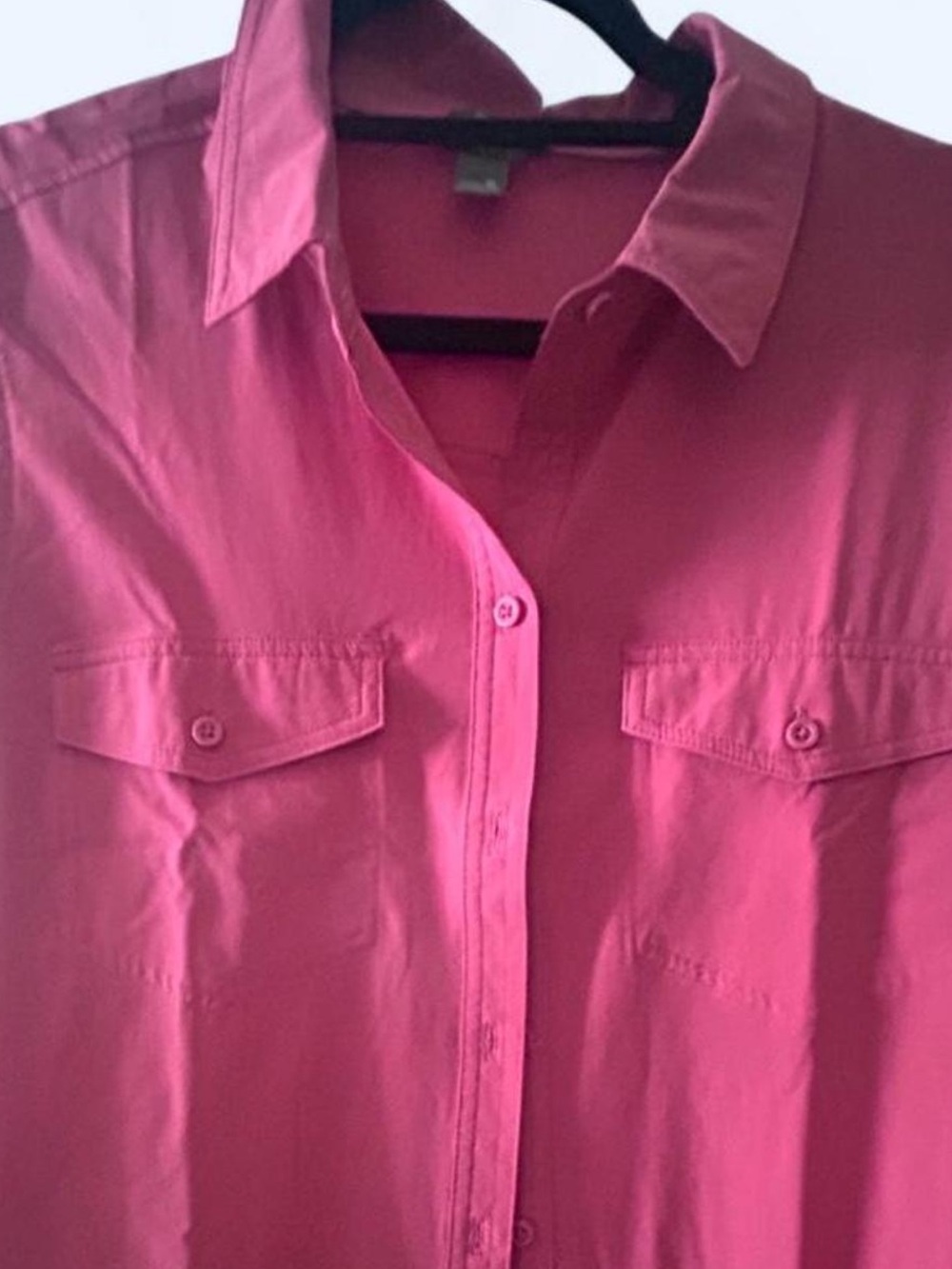 Eddie Bauer Departure Shirt Women’s XL Coral Pink Roll-Tab UPF 50+